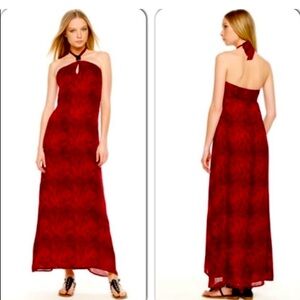 Beautiful long maxi dress.  Red snake print.